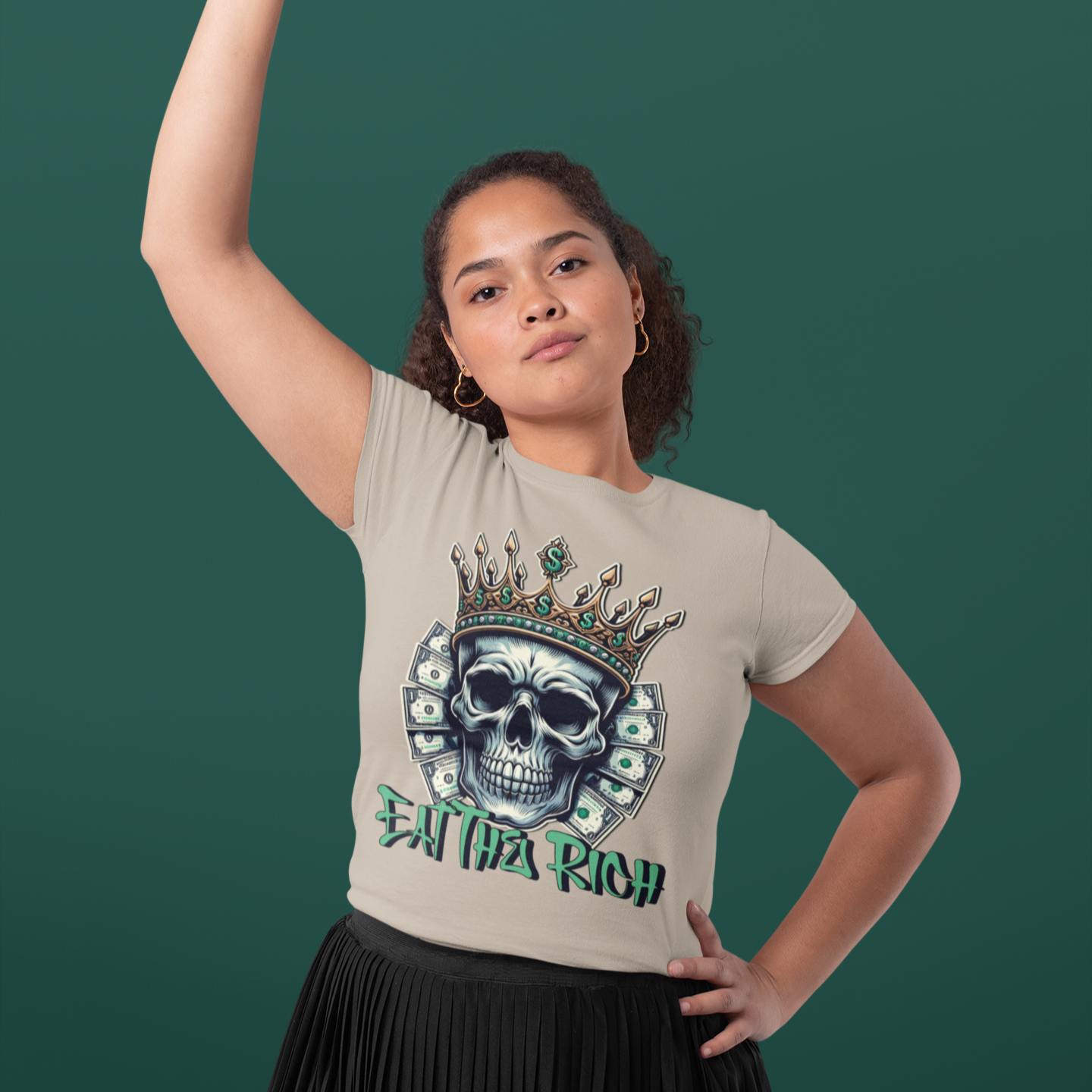 Organic Cotton Graphic T-Shirt - Eat The Rich Anti-Elite Tee - Class Protest Shirt