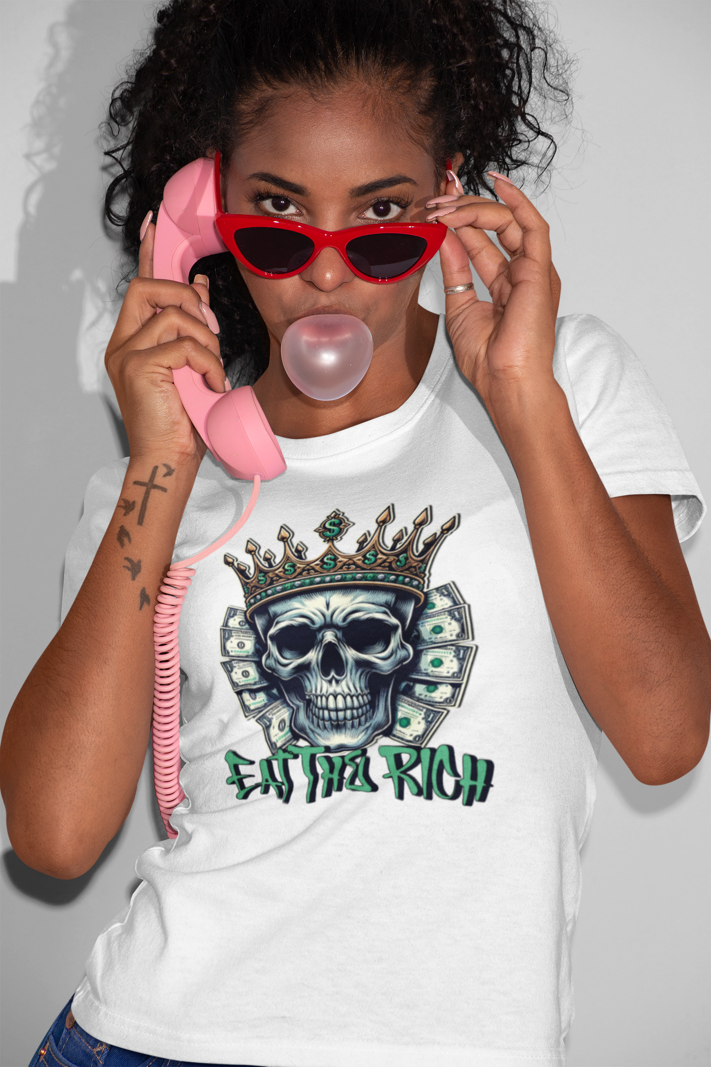 Organic Cotton Graphic T-Shirt - Eat The Rich Anti-Elite Tee - Class Protest Shirt