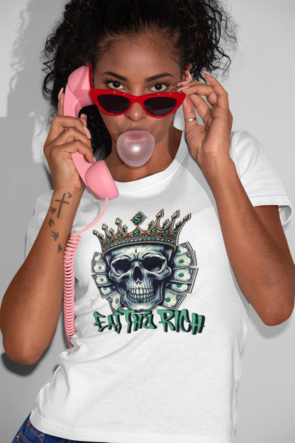Organic Cotton Graphic T-Shirt - Eat The Rich Anti-Elite Tee - Class Protest Shirt