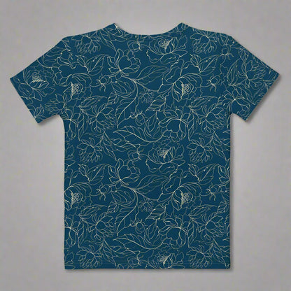 Teal Botanical Women's Crewneck T-Shirt XS - 2XL - Premium Knit Jersey Tee - T-Shirt