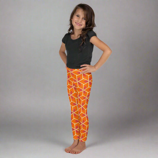 Vibrant Geometric Toddler Leggings 2T - 7 UV Protection with Four - Way Stretch - Leggings 2T - 7