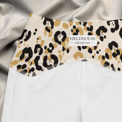 Leopard print product with 'Fieldhouse Designs' label on a neutral background