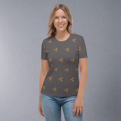 Dark Grey Abstract Pattern T-Shirt XS - 2XL Premium Knit Jersey Tee - T-Shirt